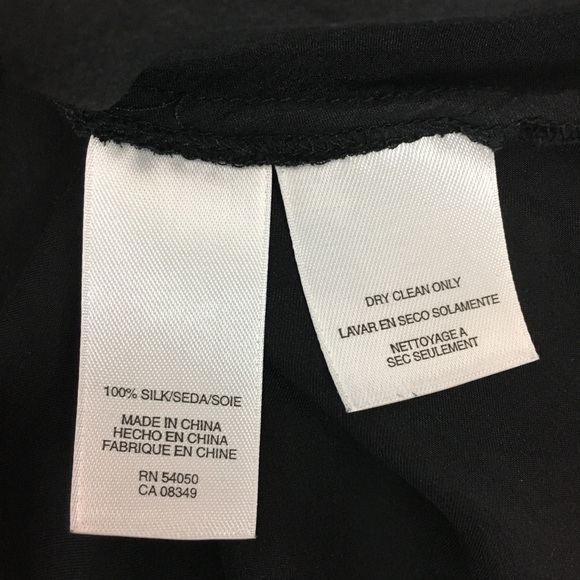 Anne Klein Top 100% Silk Tie Front Sz 8 Black - Picture 5 of 5